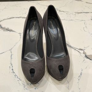 Sergio Rossi New Platform Shoes Peep Toe Leather Pumps
